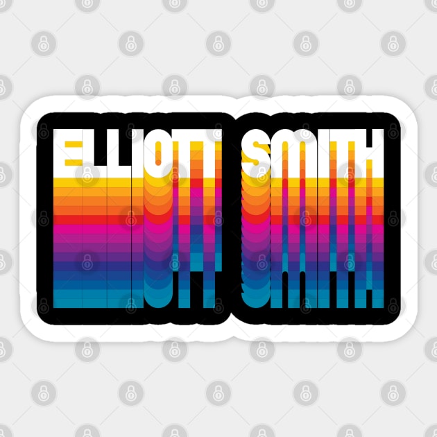 Retro Elliott Proud Personalized Name Gift Retro Rainbow Style Sticker by Time Travel Style